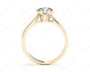 Round Cut Six Claw Set Diamond Ring on a Plain Band in 18K Yellow