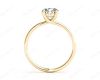 Round Cut Four Claw Set Diamond Ring with Plain Band in 18K Yellow