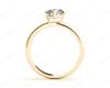 Solitaire Round Cut Four Claw Set Diamond Engagement Ring with Plain Band in 18K Yellow