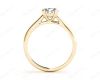 Round Cut Diamond Engagement Claw Set Solitaire Ring in 18K Yellow