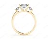 Round Cut Classic Trilogy Tension Set Diamond Ring in 18K Yellow