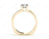 Solitaire Split Band Round Cut Four Claw Diamond Ring. in 18K Yellow