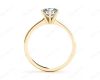 Solitaire Round Cut 6 Claw Diamond Engagement Ring With A Tapered Band  In 18K Yellow