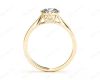 Art Deco Solitaire Round Cut Four Claw Diamond Ring In 18K Yellow