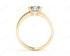 Round Cut Bezel Set Diamond Ring on a Plain Band. in 18K Yellow