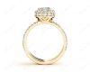 Cushion Cut Four Claw Set Diamond Engagement Ring in 18K Yellow