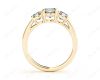 Cushion Cut Four Caw Trilogy Diamond Engagement Ring In 18K Yellow