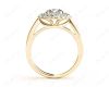 Round Cut Double Halo Diamond Engagement ring with claw set centre stone in 18K Yellow