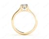 Cushion Cut Classic Four Claws Diamond Solitaire Ring in 18K Yellow