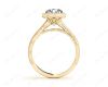 Round Cut Halo Vintage Diamond Engagement Ring With Claw Set Centre Stone in 18K Yellow