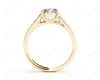 Round Cut 4 Claw Side Stone Engagement Ring with Channel Set Side Stones in 18K Yellow