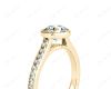 Round Cut Bezel Diamond Ring with Channel Set Side Stones in 18K Yellow