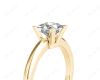 Princess Cut V Setting Classic Four Claws Diamond Solitaire Ring in 18K Yellow