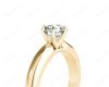 Round cut classic diamond solitaire ring with six claws setting in 18K Yellow