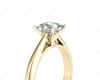 Princess Cut Four Claw Set Diamond Ring   in 18K Yellow