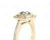 Double Halo Diamond Engagement Ring Round Cut with Claw Set Centre Stone Channel Setting Side Stones in 18K Yellow Gold