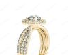 Round Cut Double Halo Diamond Engagement ring with claw set centre stone in 18K Yellow