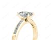 Radiant Cut Diamond Engagement ring with four claws centre stone in 18K Yellow