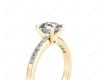 Asscher Cut Diamond Engagement ring with four claws centre stone in 18K Yellow