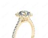 Asscher Cut Halo Diamond Engagement Ring with Claw set centre stone in 18K Yellow