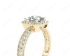 Princess Cut Halo Ring with Milgrain Claw Set Centre Stone in 18K Yellow