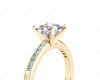 Princess Cut Diamond Engagement ring with four claws centre stone in 18K Yellow