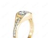 Radiant Cut Diamond Ring with Tension set centre stone in 18K Yellow