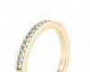 Diamond Wedding Band with Milgrain Setting Stones in 18K Yellow