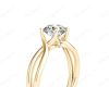 Round Cut Diamond Solitaire Ring claw set in 18K Yellow