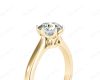 Round Cut Six Claw Set Diamond Ring on a Plain Band in 18K Yellow