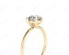 Round Cut Four Claw Set Diamond Ring with Plain Band in 18K Yellow