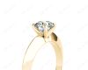 Round Cut Classic Four Claws Diamond Solitaire Ring in 18K Yellow