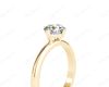 Solitaire Round Cut Four Claw Set Diamond Engagement Ring with Plain Band in 18K Yellow