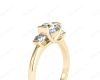 Round Cut Classic Trilogy Tension Set Diamond Ring in 18K Yellow