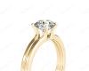 Solitaire Split Band Round Cut Four Claw Diamond Ring. in 18K Yellow