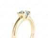 Round Cut Bezel Set Diamond Ring on a Plain Band. in 18K Yellow