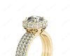 Cushion Cut Four Claw Set Diamond Engagement Ring in 18K Yellow