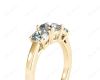 Cushion Cut Four Caw Trilogy Diamond Engagement Ring In 18K Yellow