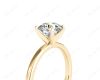 Round Cut Solitaire Four Claws Diamond Ring in 18K Yellow