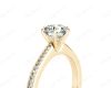 Round Cut Six Claw Set Diamond Ring with Round cut Diamonds  in 18K Yellow