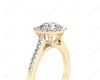 Round Cut Halo Diamond Ring with Bezel Set Centre Stone in 18K Yellow