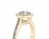 Halo Diamond Engagement Ring Setting Round Cut with Claw Set Centre Stone Channel Setting Side Stone in 18K Yellow Gold 