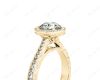 Round Cut Halo Vintage Diamond Engagement Ring With Claw Set Centre Stone in 18K Yellow