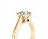 Princess Cut Diamond Engagement Ring with Claw set centre stone in 18K Yellow