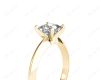 Princess Cut Solitaire Diamond Engagement Ring with Claw set centre stone with Knife-Edge Shoulders in 18K Yellow