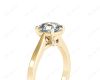 Asscher Cut Solitaire Diamond Engagement Ring with 4 Claw set centre stone in 18K Yellow