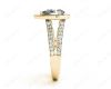 Pear Shape Halo Diamond ring with claw set centre stone in 18K Yellow