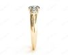 Round Cut Trilogy Diamond Engagement Ring cross-over setting in 18K Yellow