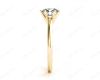 Solitaire Round Cut 6 Claw Diamond Engagement Ring With A Tapered Band  In 18K Yellow