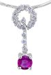 Ruby Diamond Pendant in 18 Karat White Gold  Precious Gems